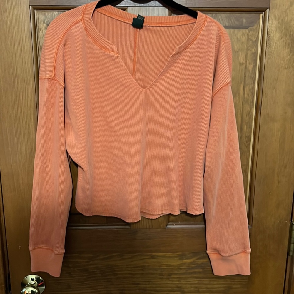 2-1 Waffle Long Sleeved Shirts (One Cropped One Full Length)